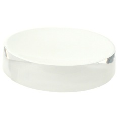 Free Standing Round White Soap Dish in Resin